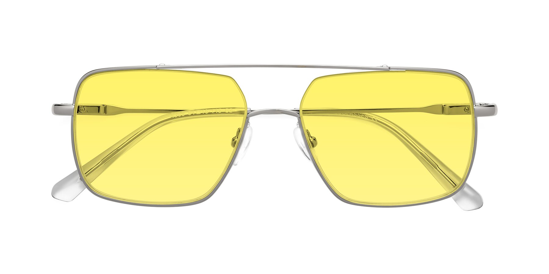 Folded Front of Jever in Silver with Medium Yellow Tinted Lenses