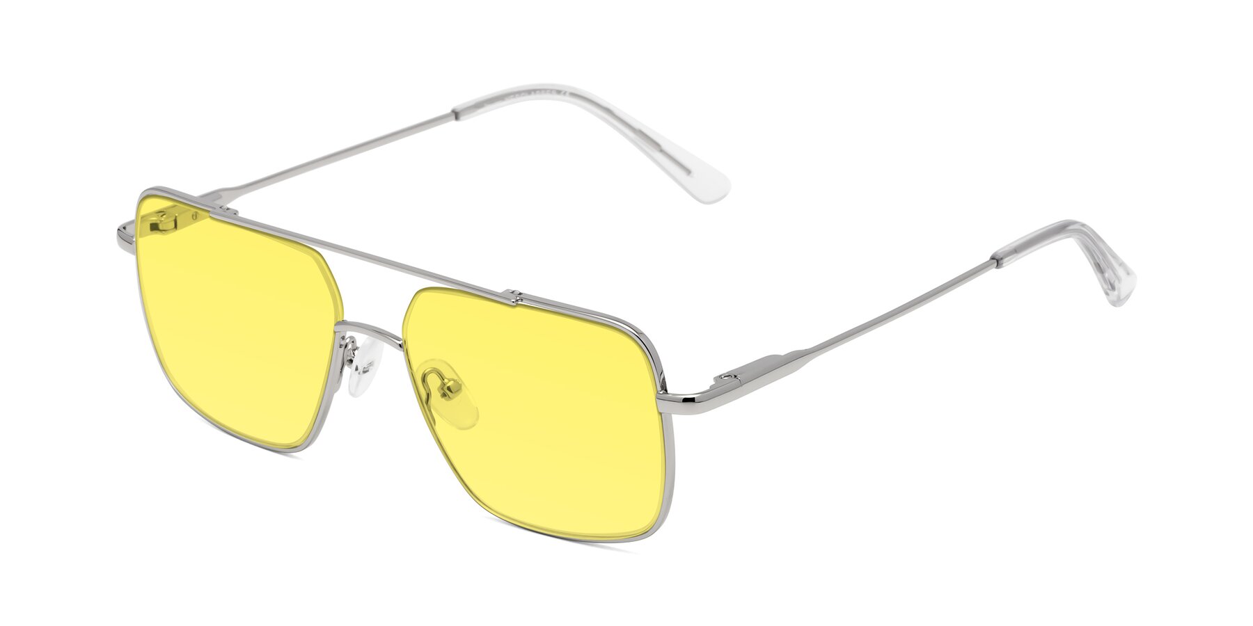 Angle of Jever in Silver with Medium Yellow Tinted Lenses