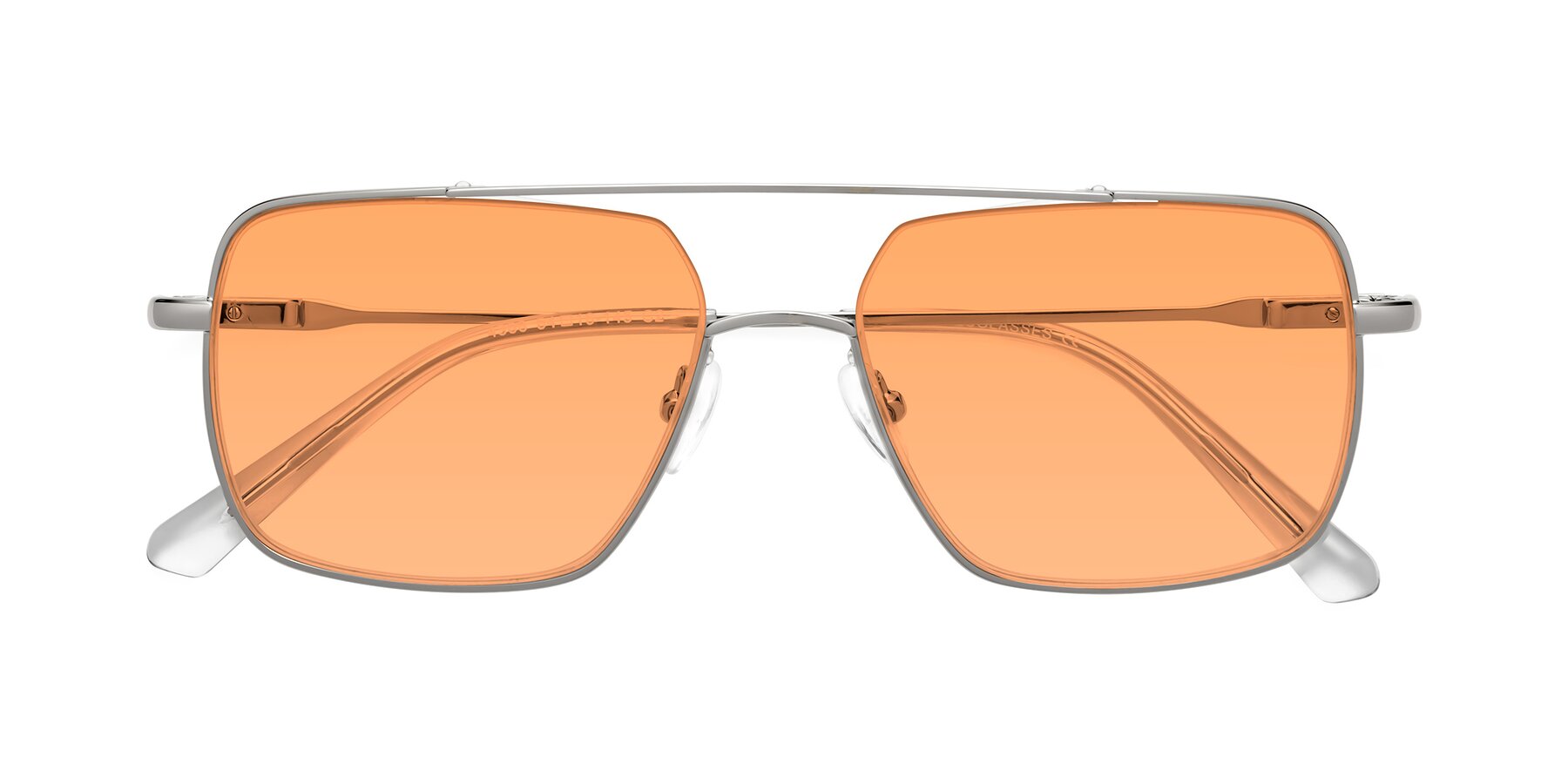 Folded Front of Jever in Silver with Medium Orange Tinted Lenses
