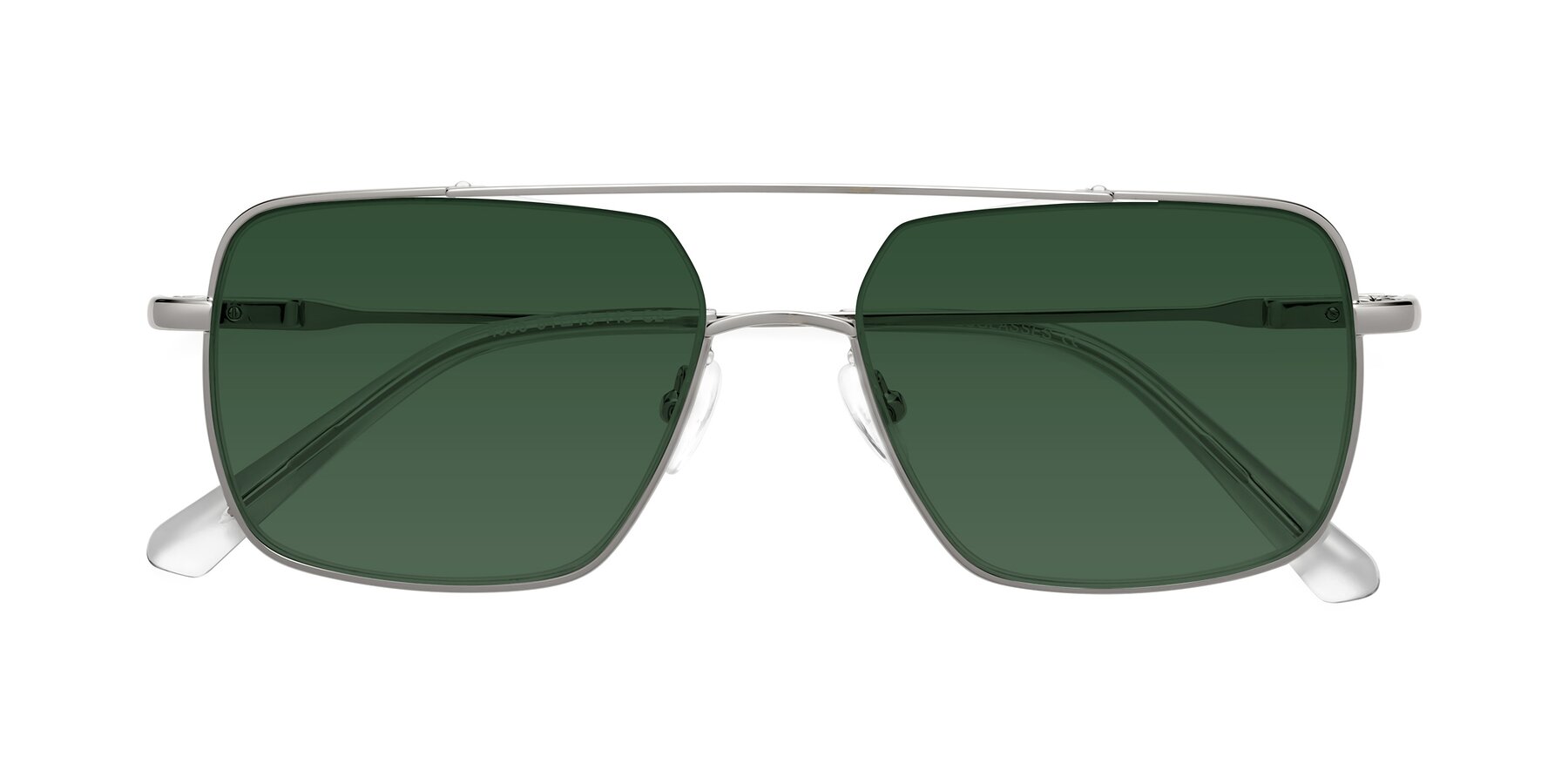 Folded Front of Jever in Silver with Green Tinted Lenses