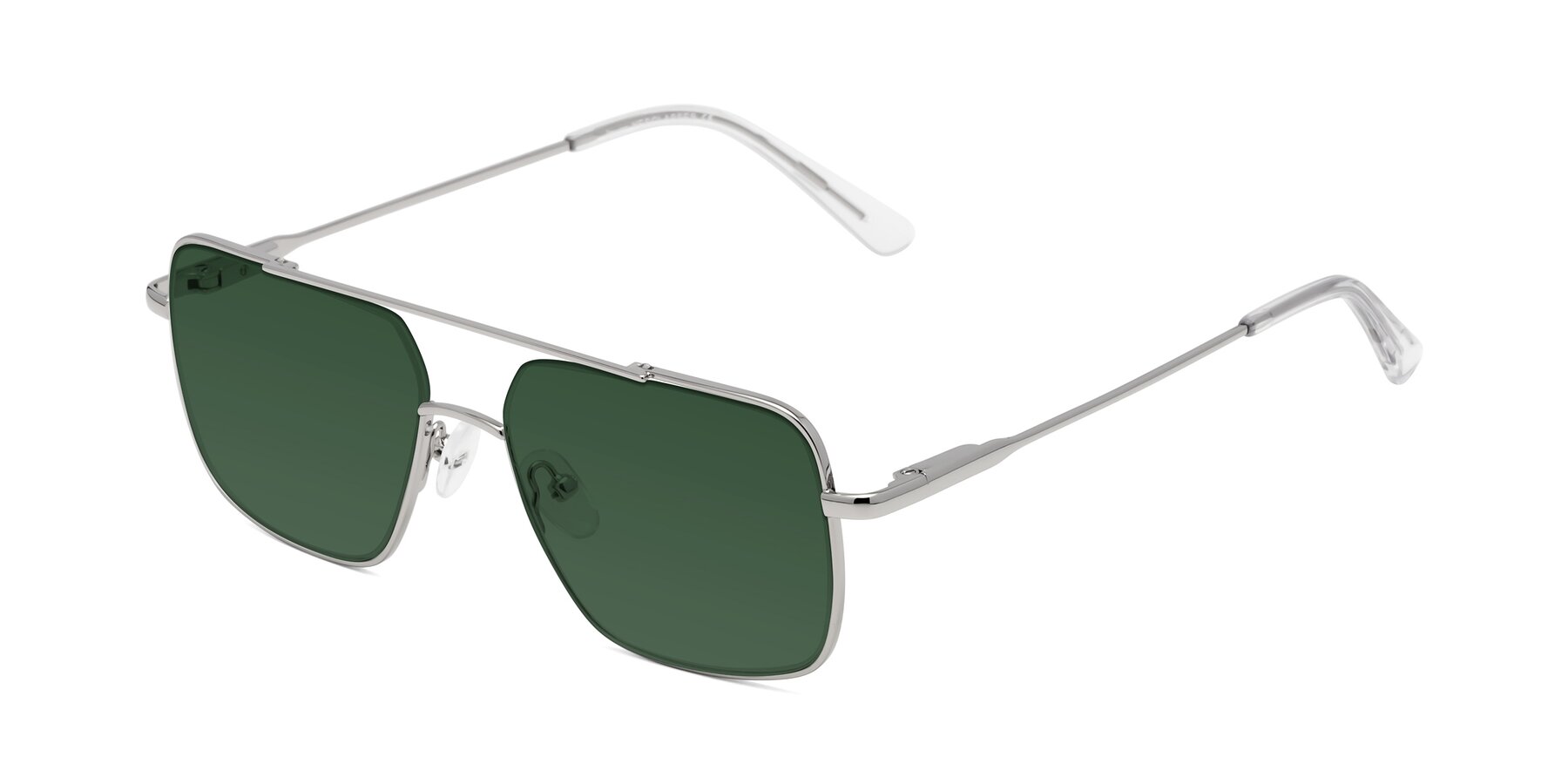 Angle of Jever in Silver with Green Tinted Lenses