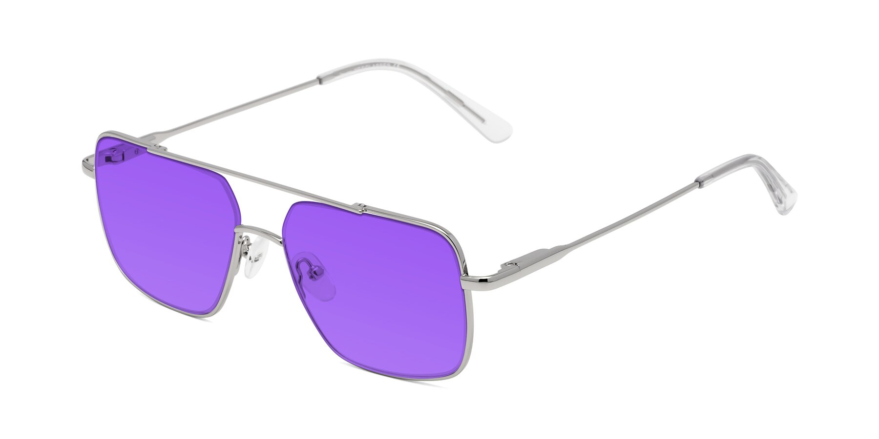 Angle of Jever in Silver with Purple Tinted Lenses