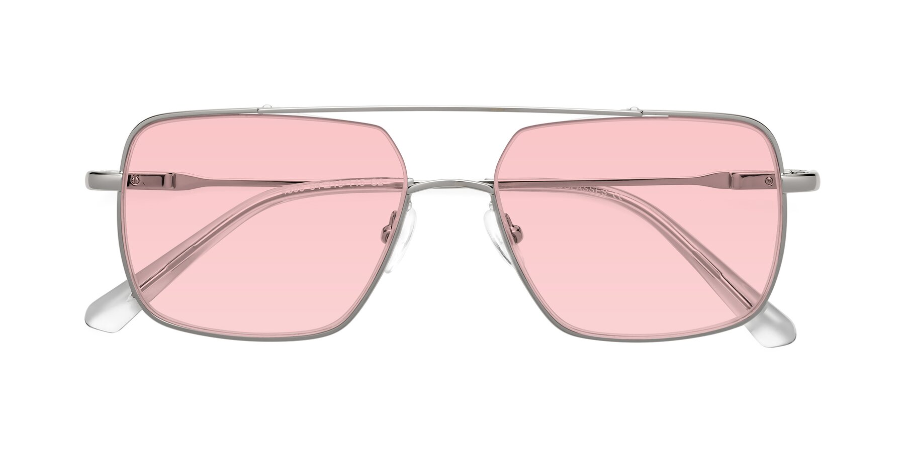 Folded Front of Jever in Silver with Light Garnet Tinted Lenses