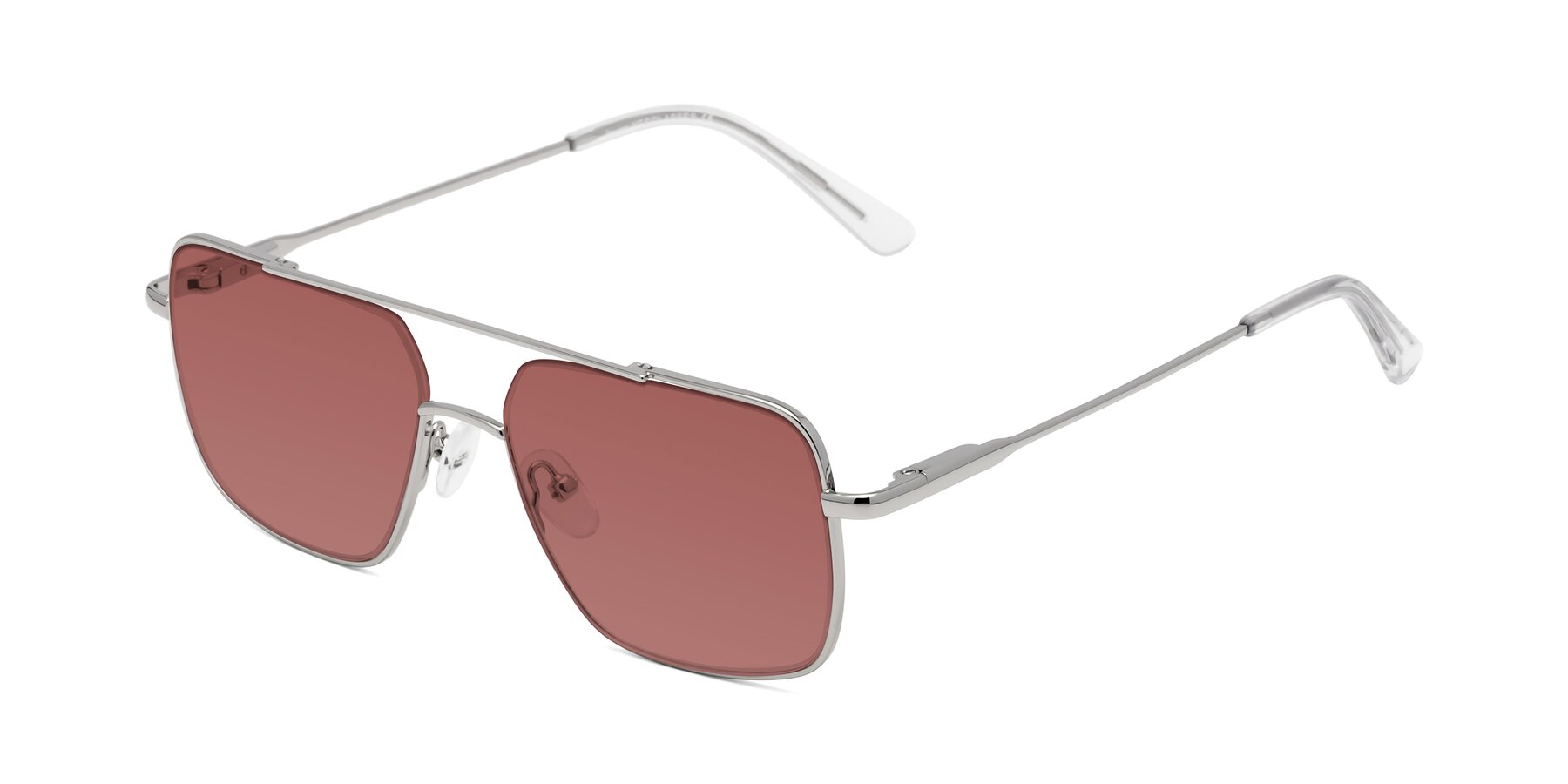 Angle of Jever in Silver with Garnet Tinted Lenses