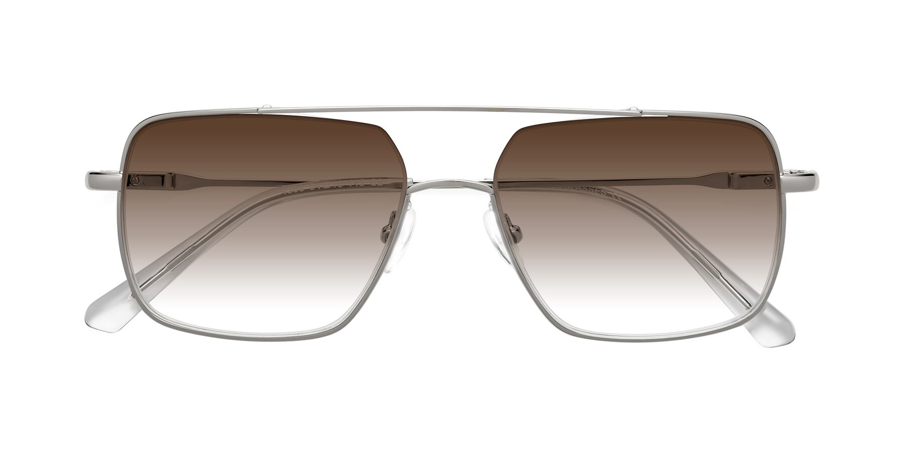 Folded Front of Jever in Silver with Brown Gradient Lenses