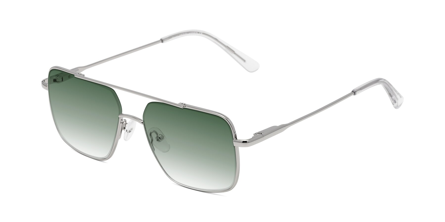 Angle of Jever in Silver with Green Gradient Lenses