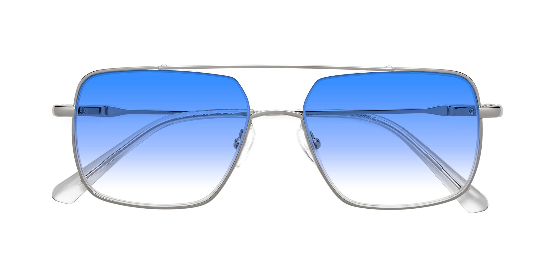 Folded Front of Jever in Silver with Blue Gradient Lenses