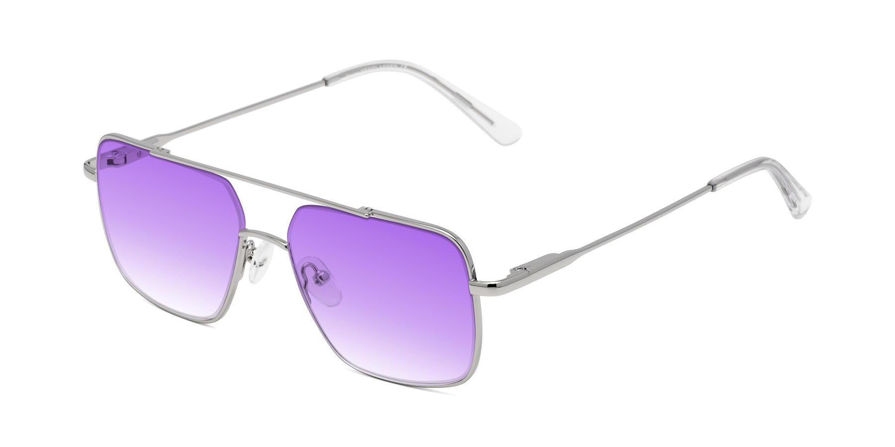Angle of Jever in Silver with Purple Gradient Lenses