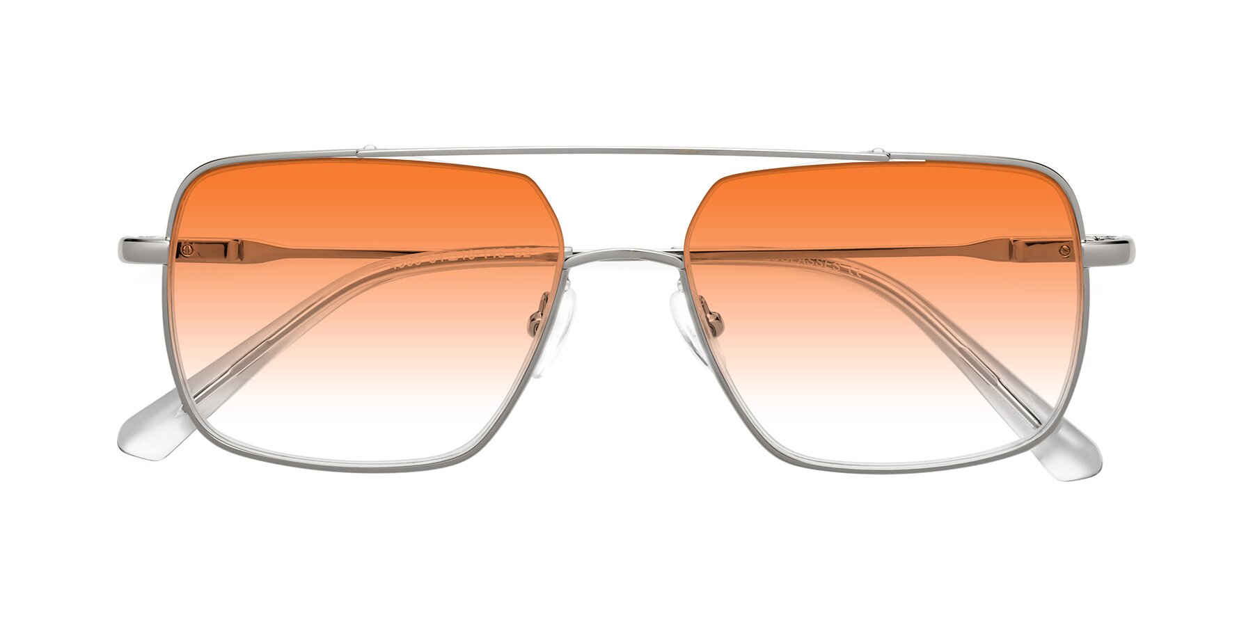 Folded Front of Jever in Silver with Orange Gradient Lenses