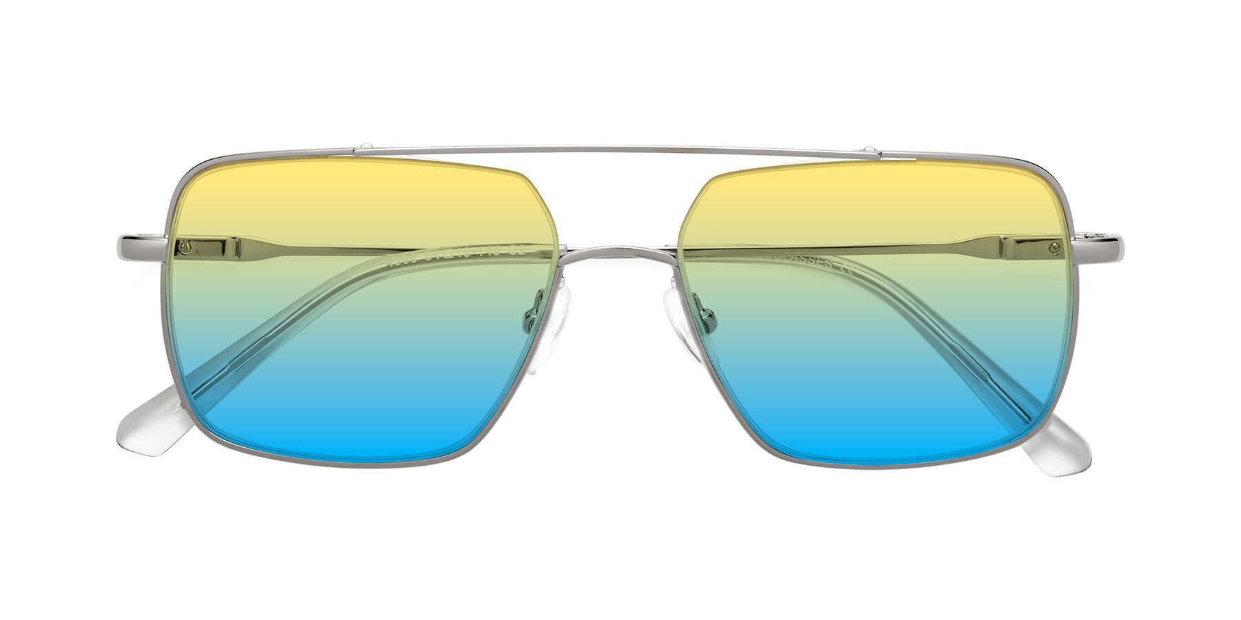 Folded Front of Jever in Silver with Yellow / Blue Gradient Lenses