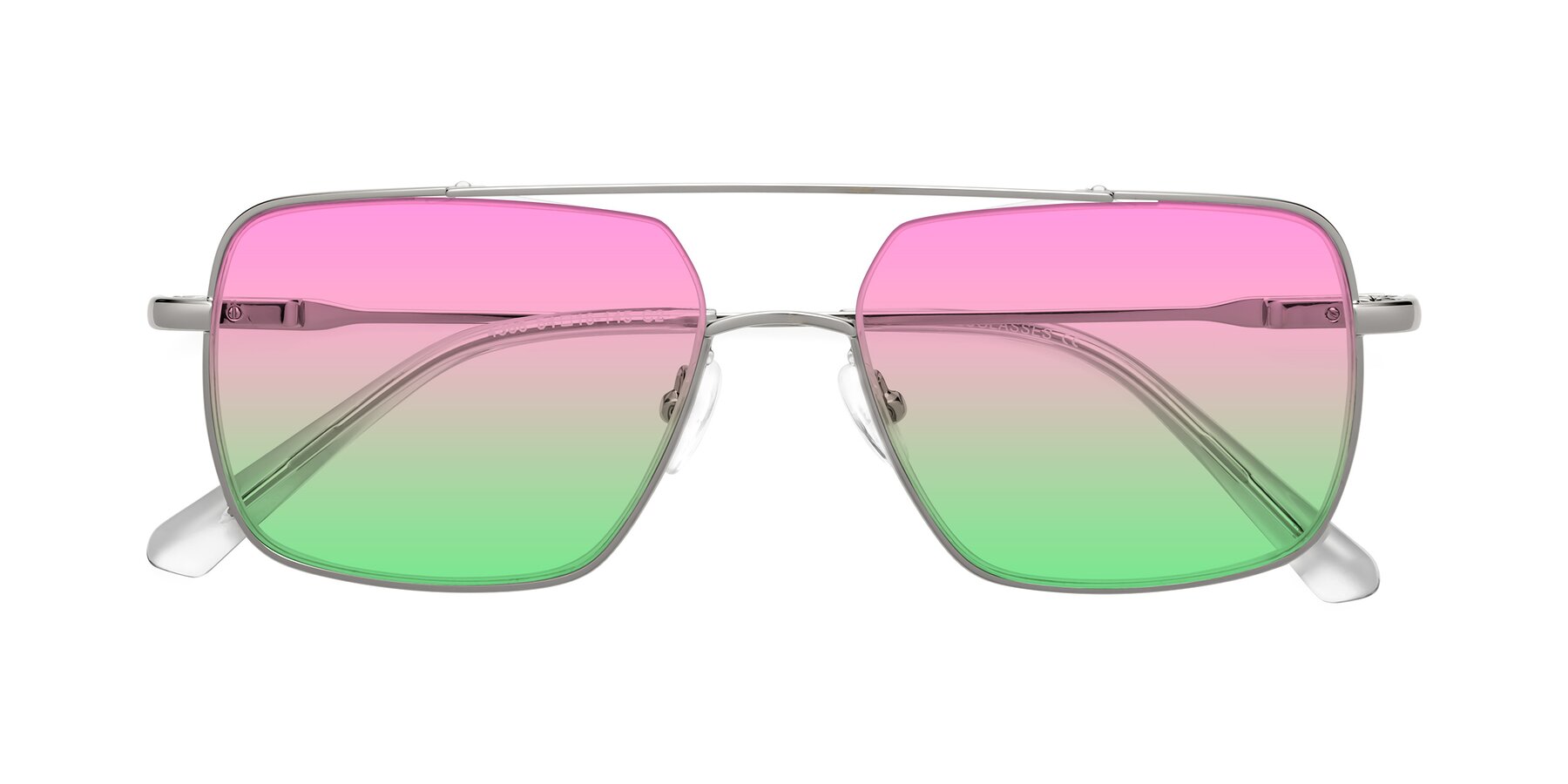 Folded Front of Jever in Silver with Pink / Green Gradient Lenses