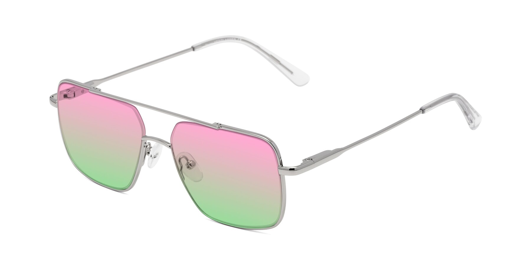 Angle of Jever in Silver with Pink / Green Gradient Lenses