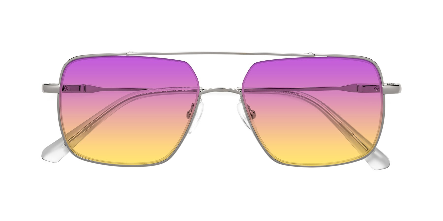 Folded Front of Jever in Silver with Purple / Yellow Gradient Lenses