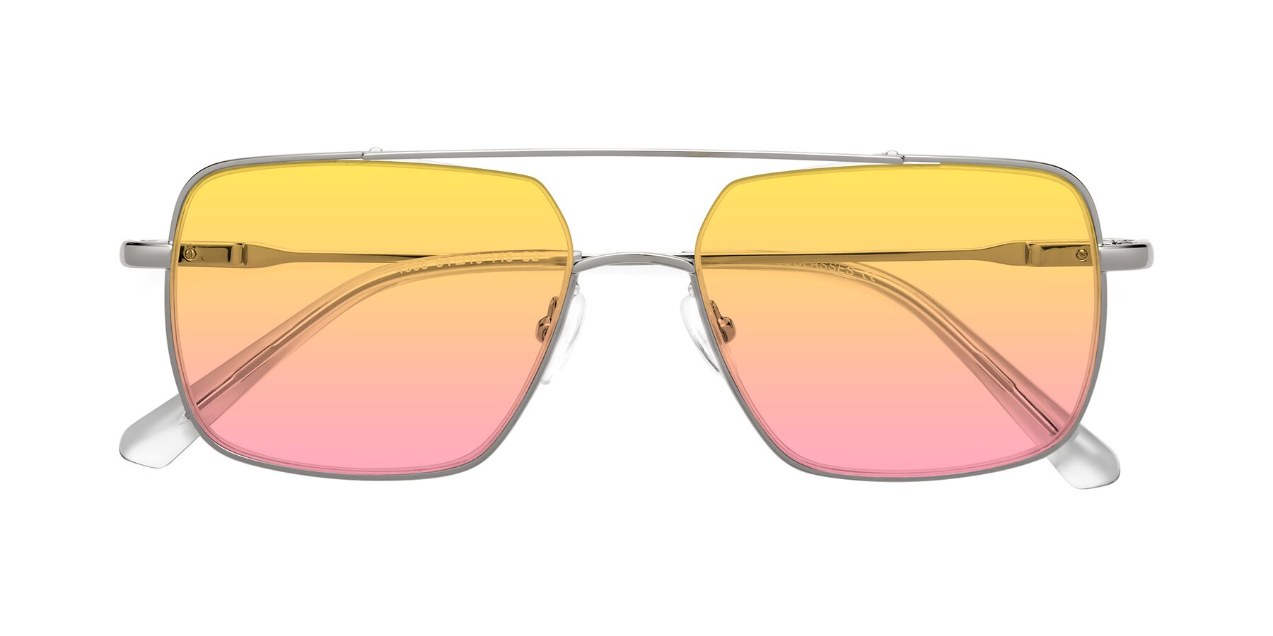 Folded Front of Jever in Silver with Yellow / Pink Gradient Lenses