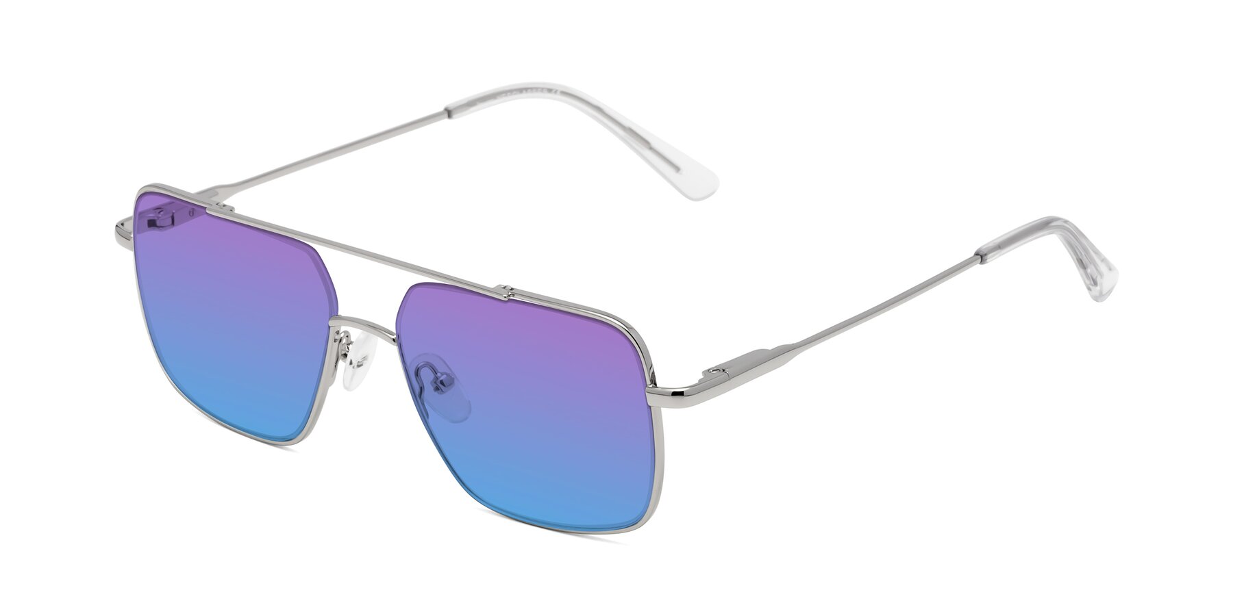 Angle of Jever in Silver with Purple / Blue Gradient Lenses