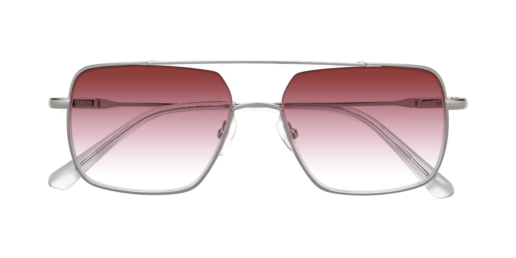 Folded Front of Jever in Silver with Garnet Gradient Lenses