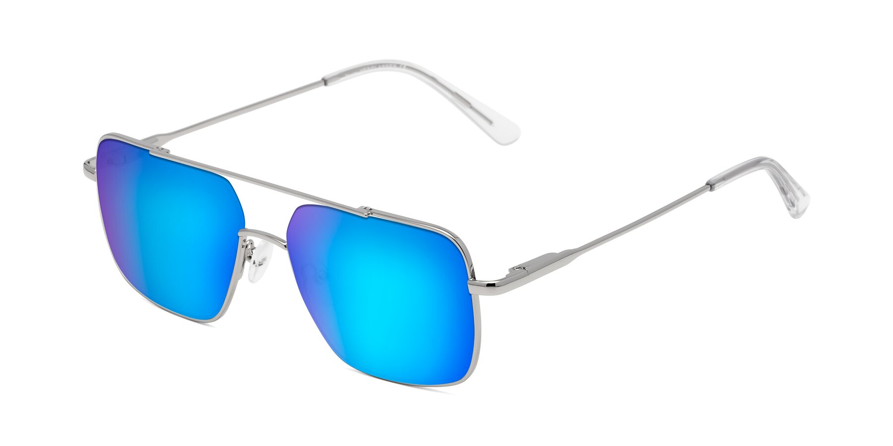Angle of Jever in Silver with Blue Mirrored Lenses