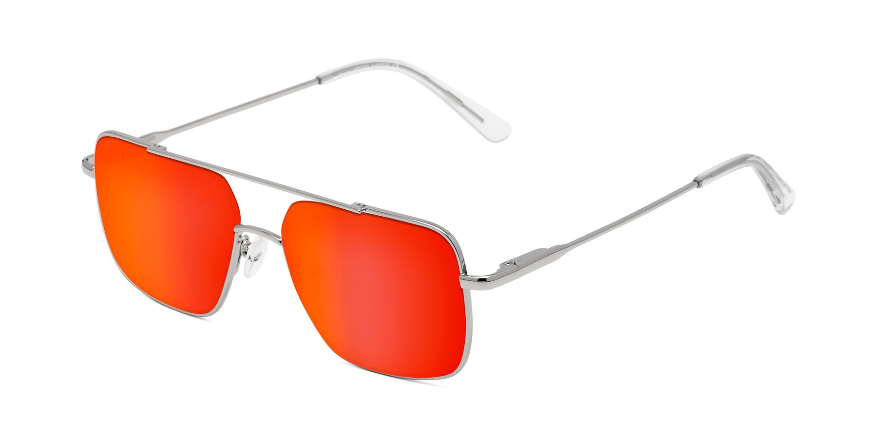 Angle of Jever in Silver with Red Gold Mirrored Lenses