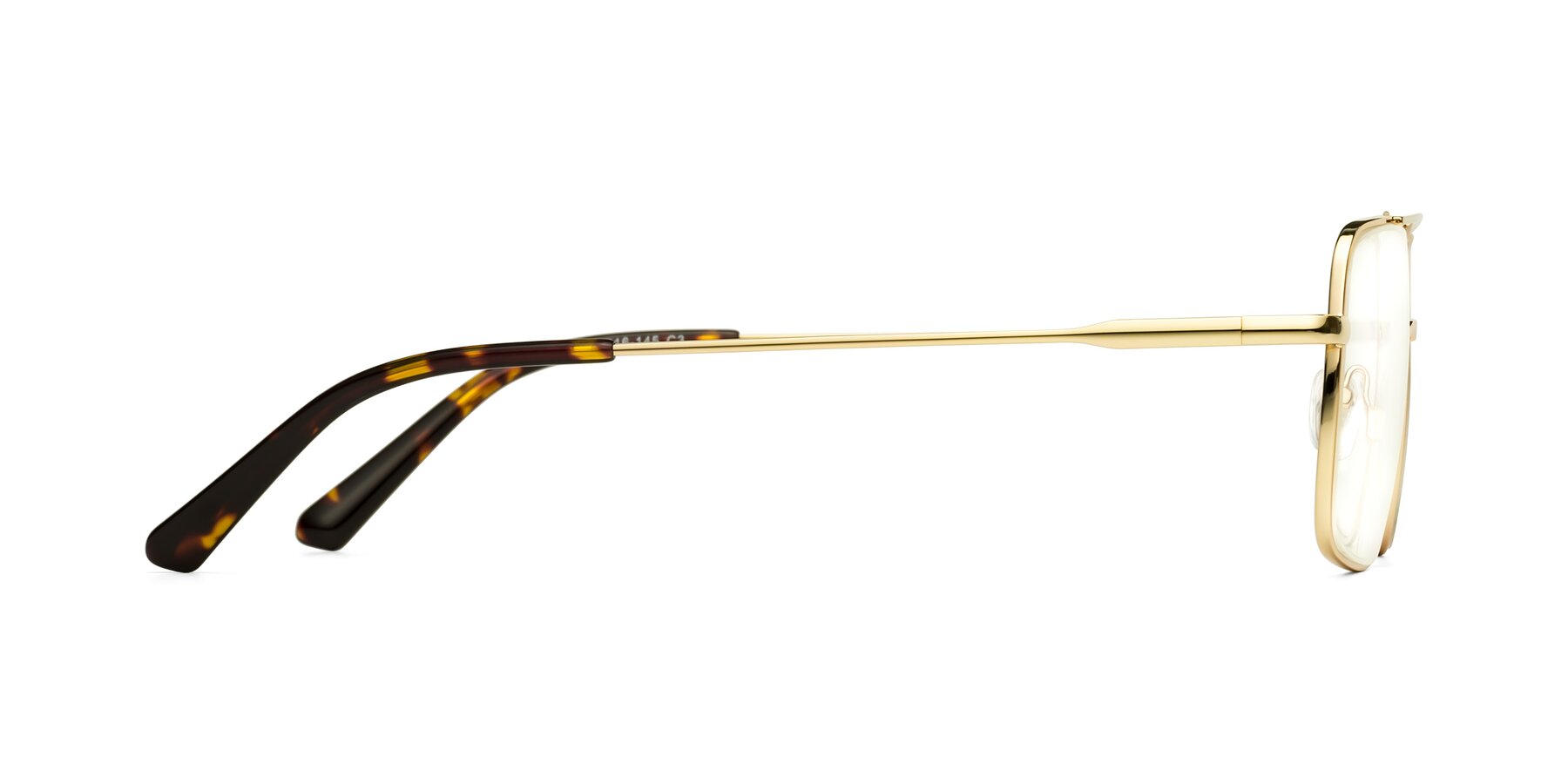 Side of Jever in Gold with Clear Reading Eyeglass Lenses
