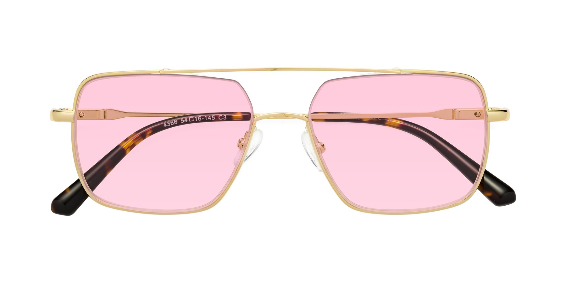 Folded Front of Jever in Gold with Light Pink Tinted Lenses