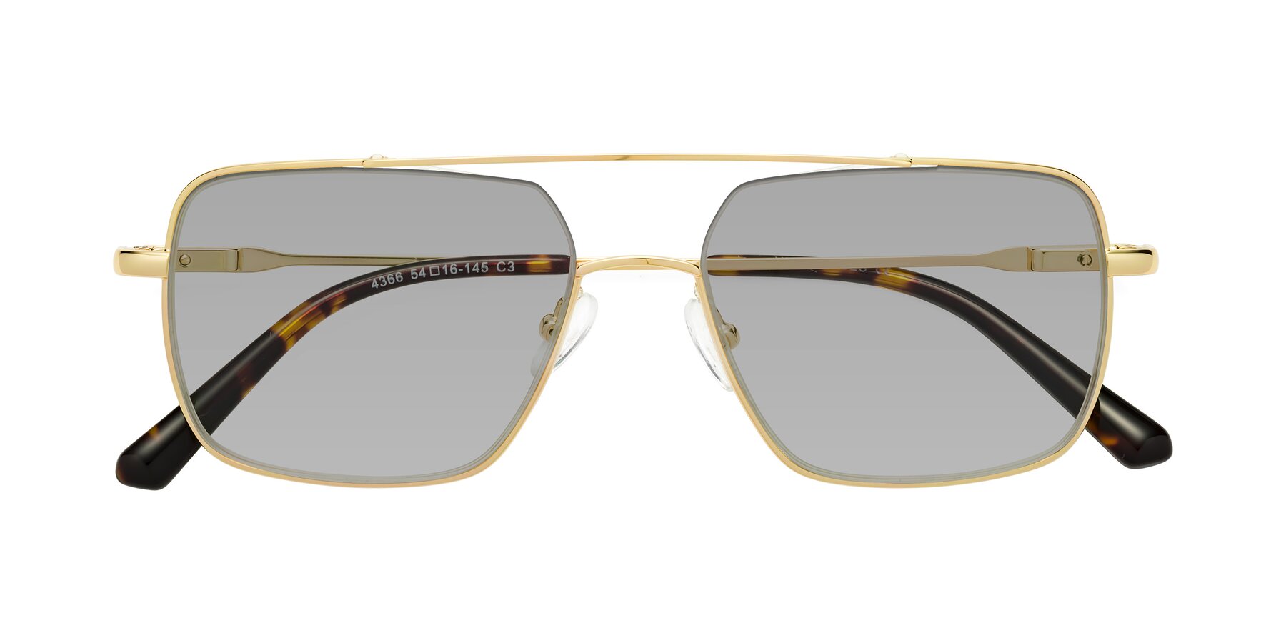 Folded Front of Jever in Gold with Light Gray Tinted Lenses