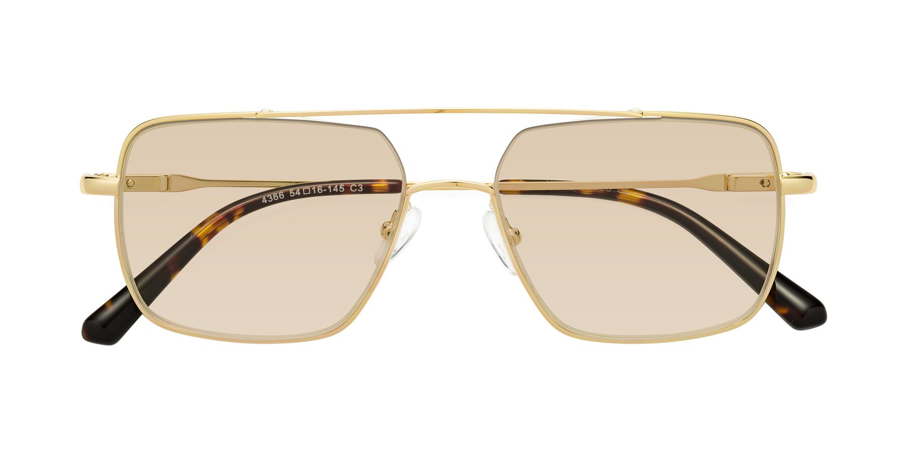 Folded Front of Jever in Gold with Light Brown Tinted Lenses