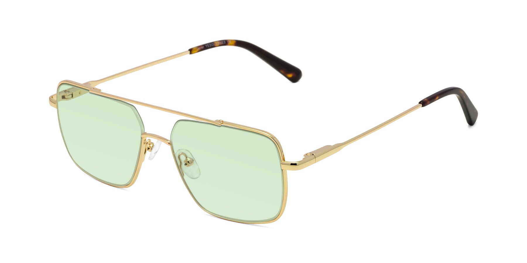 Angle of Jever in Gold with Light Green Tinted Lenses