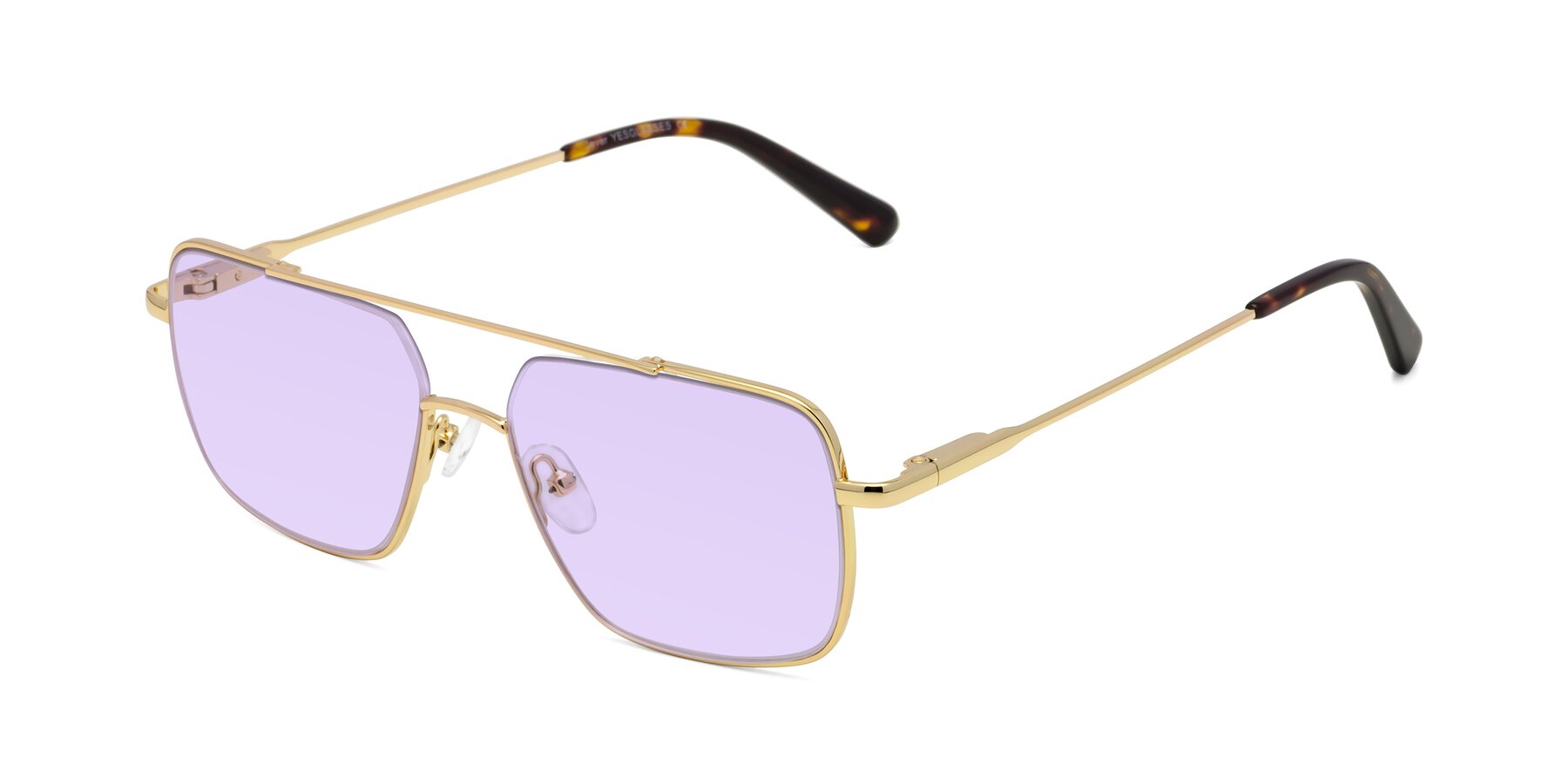 Angle of Jever in Gold with Light Purple Tinted Lenses