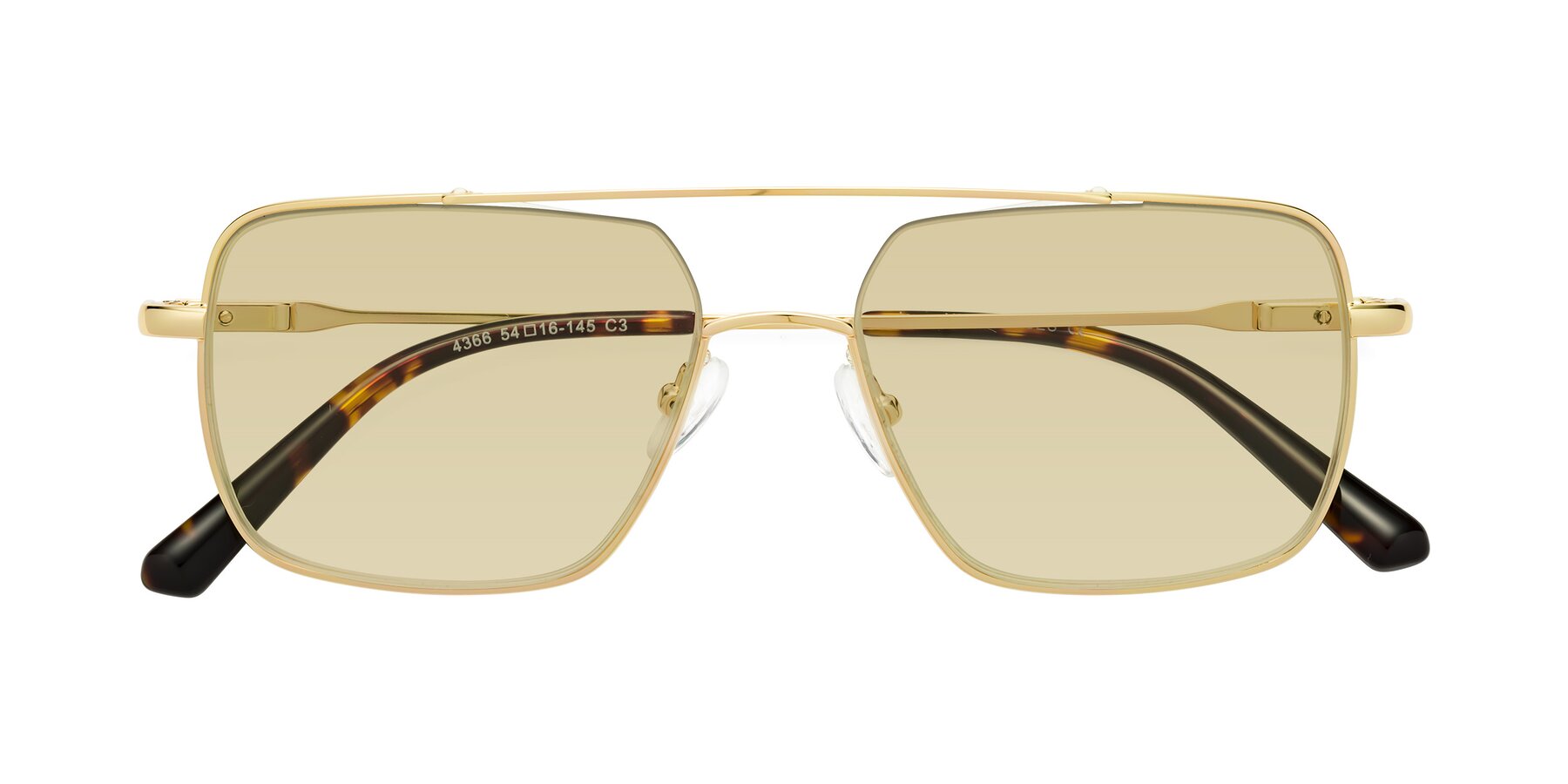 Folded Front of Jever in Gold with Light Champagne Tinted Lenses