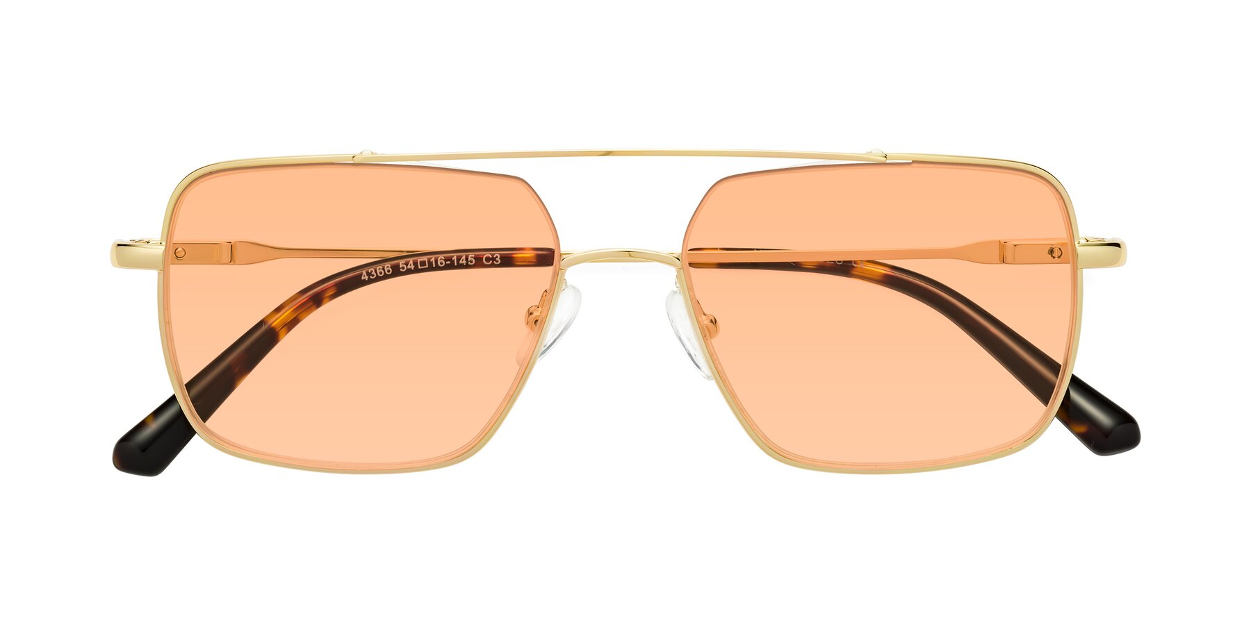 Folded Front of Jever in Gold with Light Orange Tinted Lenses