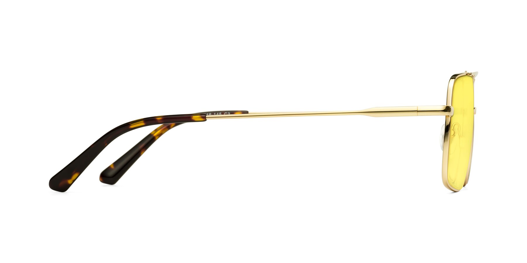 Side of Jever in Gold with Medium Yellow Tinted Lenses