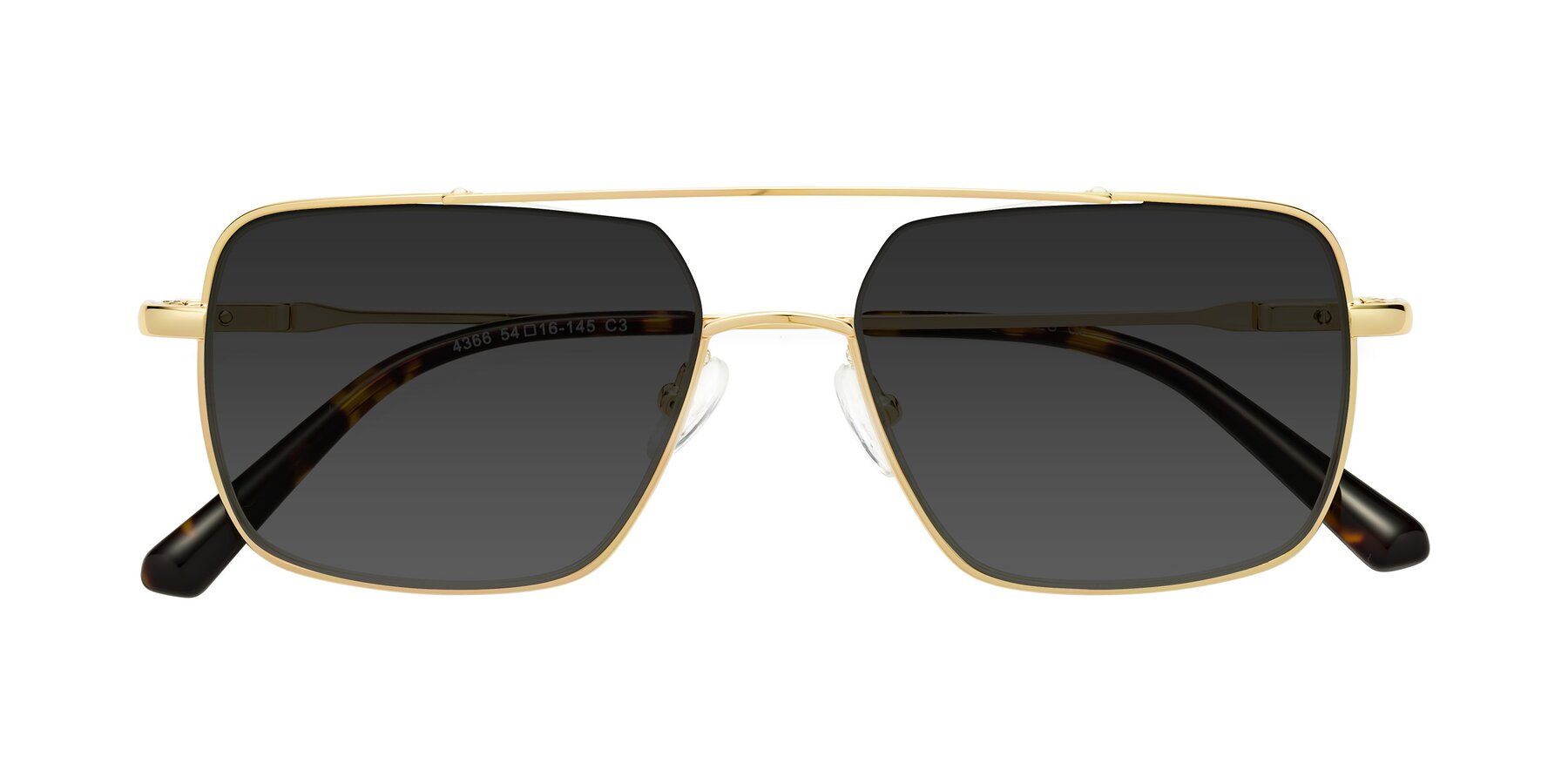 Folded Front of Jever in Gold with Gray Tinted Lenses