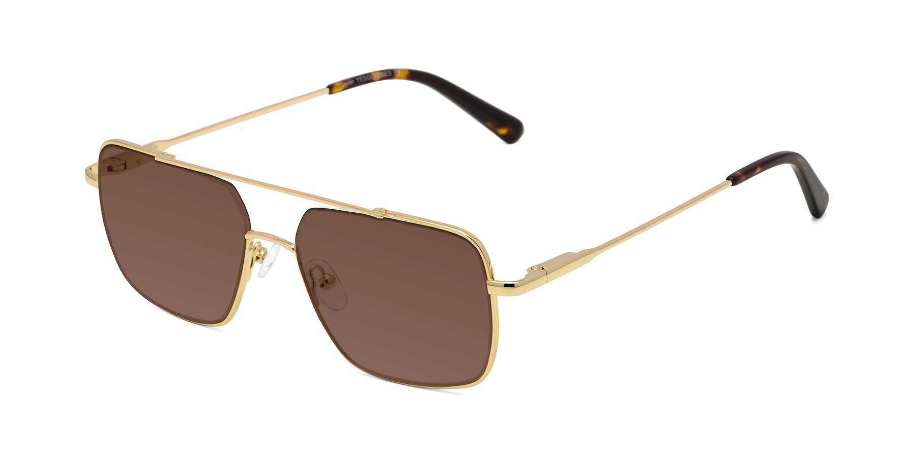 Angle of Jever in Gold with Brown Tinted Lenses