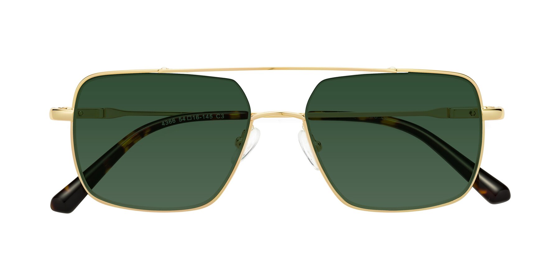 Folded Front of Jever in Gold with Green Tinted Lenses