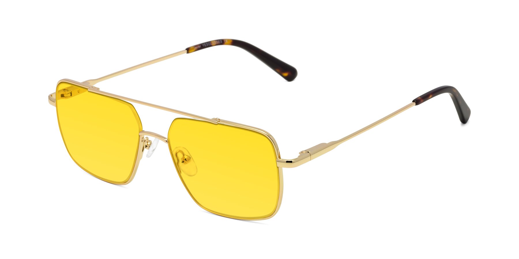 Angle of Jever in Gold with Yellow Tinted Lenses