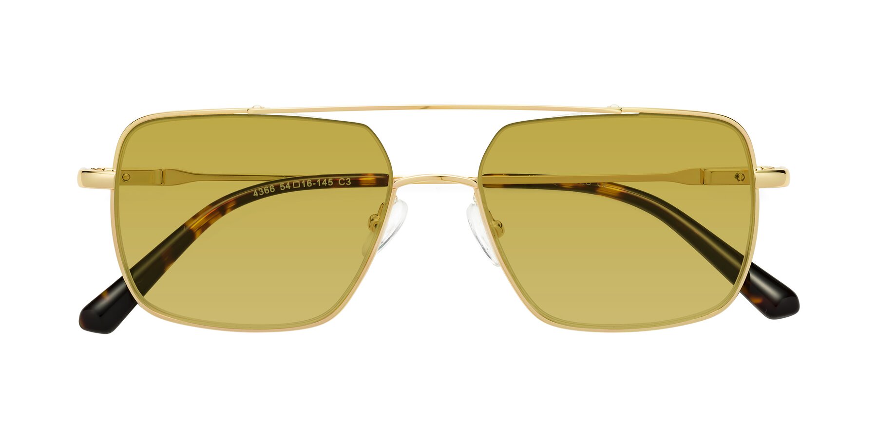 Folded Front of Jever in Gold with Champagne Tinted Lenses
