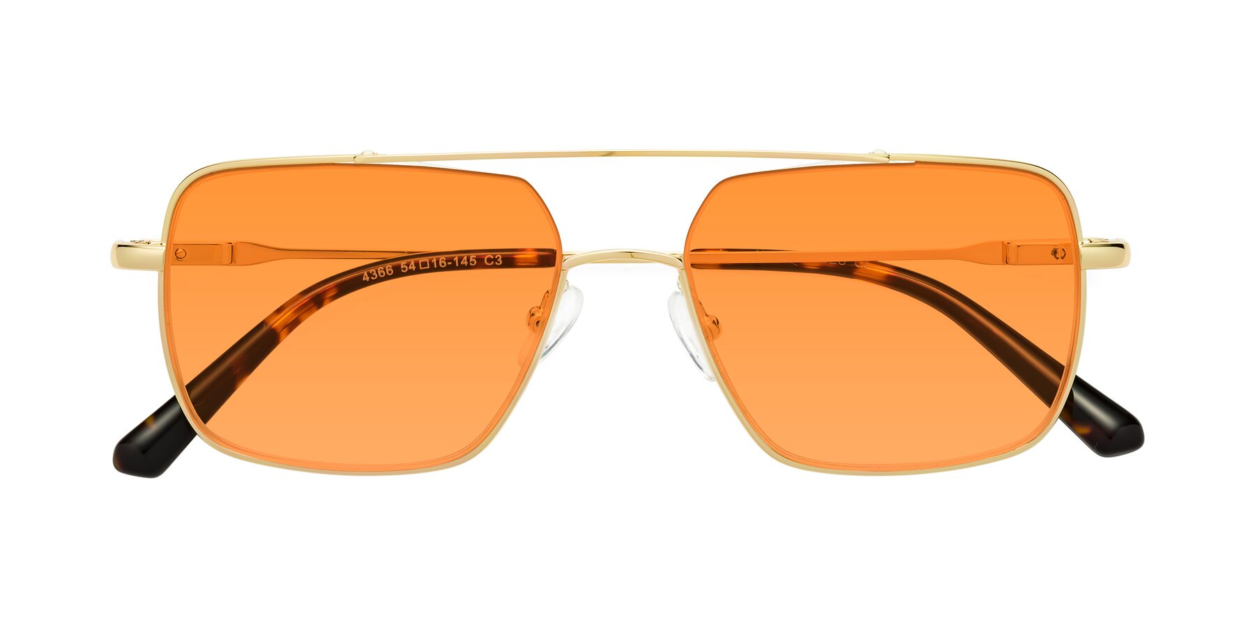 Folded Front of Jever in Gold with Orange Tinted Lenses