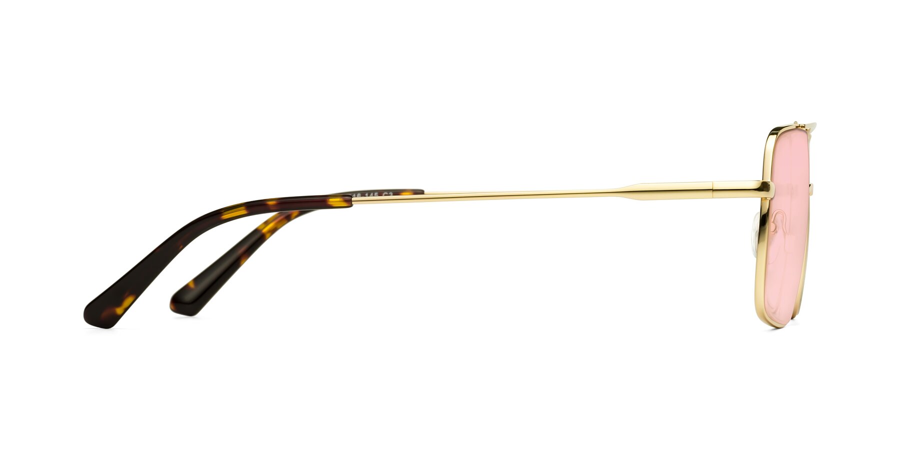 Side of Jever in Gold with Light Garnet Tinted Lenses