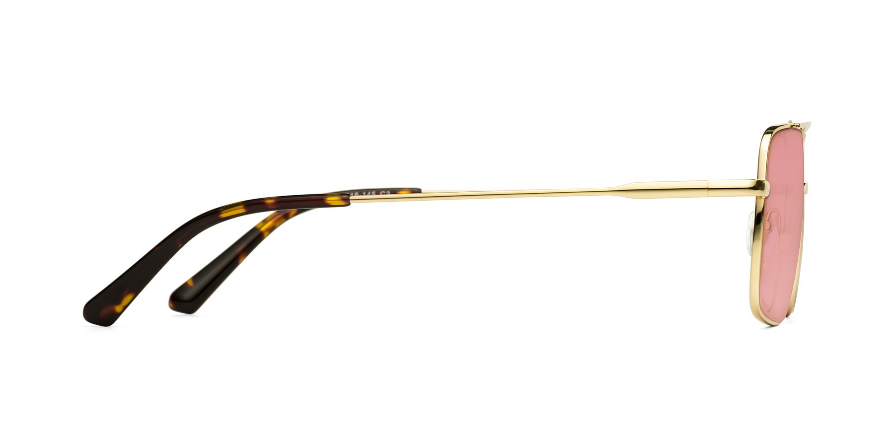 Side of Jever in Gold with Medium Garnet Tinted Lenses