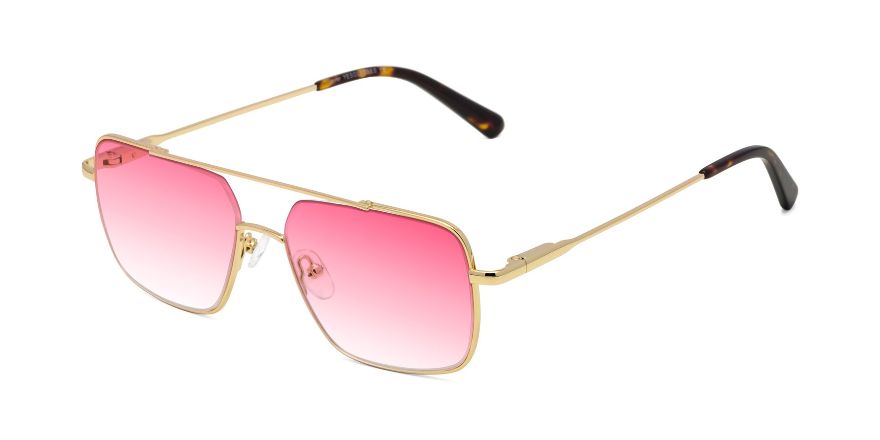 Angle of Jever in Gold with Pink Gradient Lenses