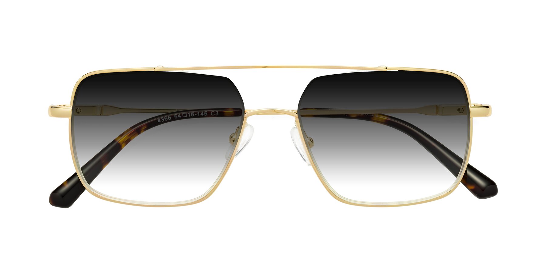 Folded Front of Jever in Gold with Gray Gradient Lenses