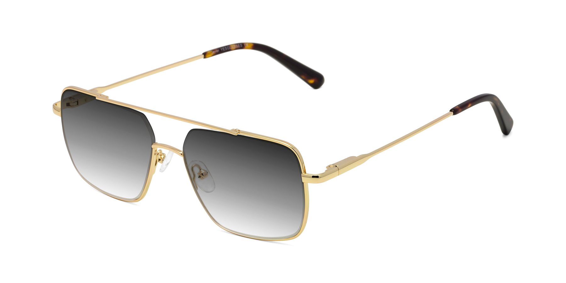 Angle of Jever in Gold with Gray Gradient Lenses