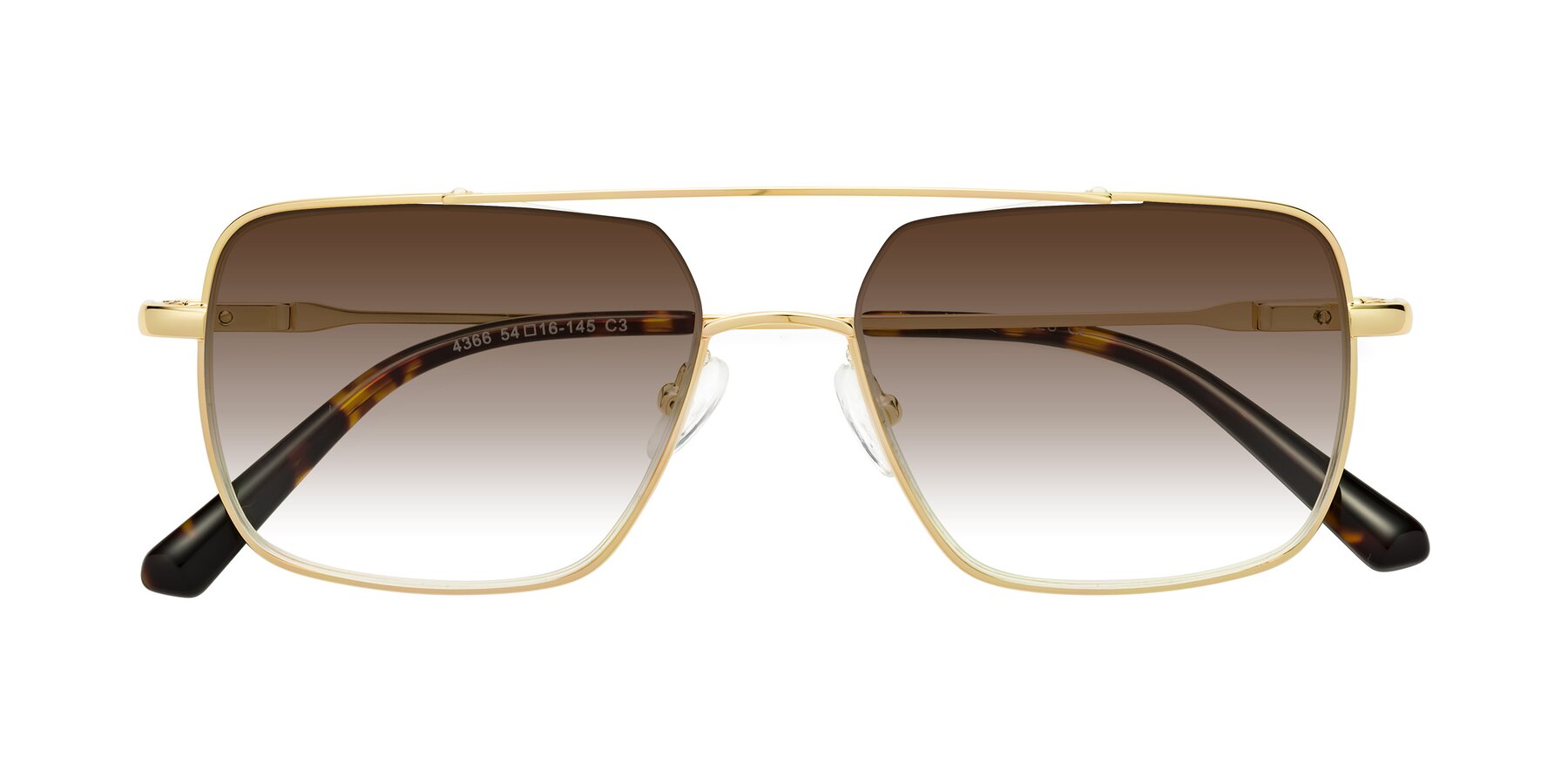 Folded Front of Jever in Gold with Brown Gradient Lenses