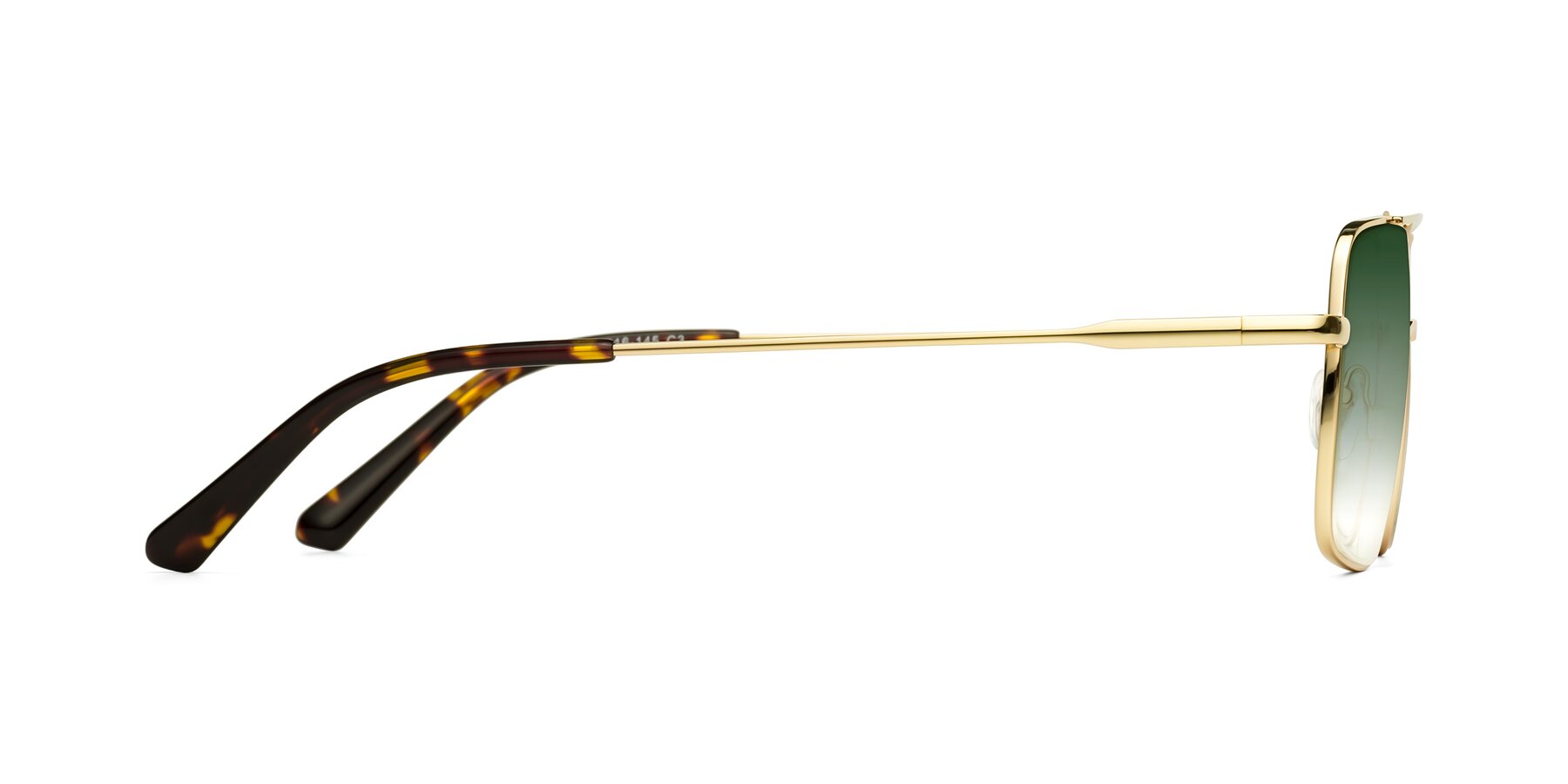 Side of Jever in Gold with Green Gradient Lenses