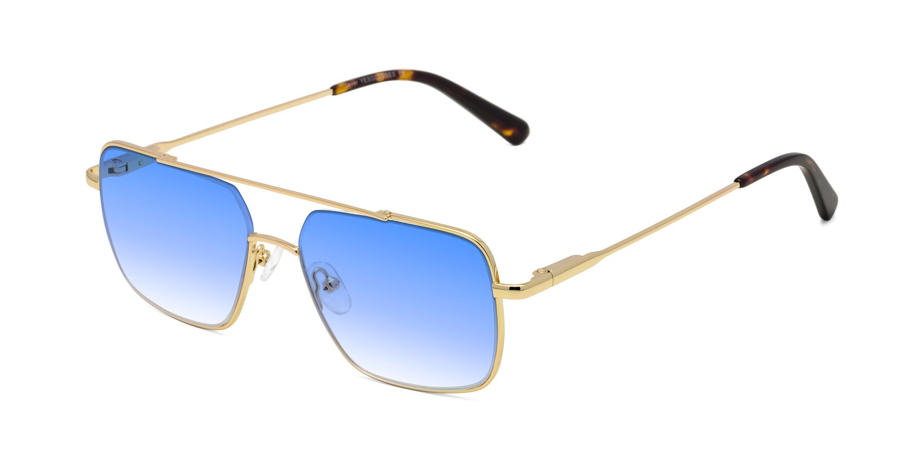 Angle of Jever in Gold with Blue Gradient Lenses