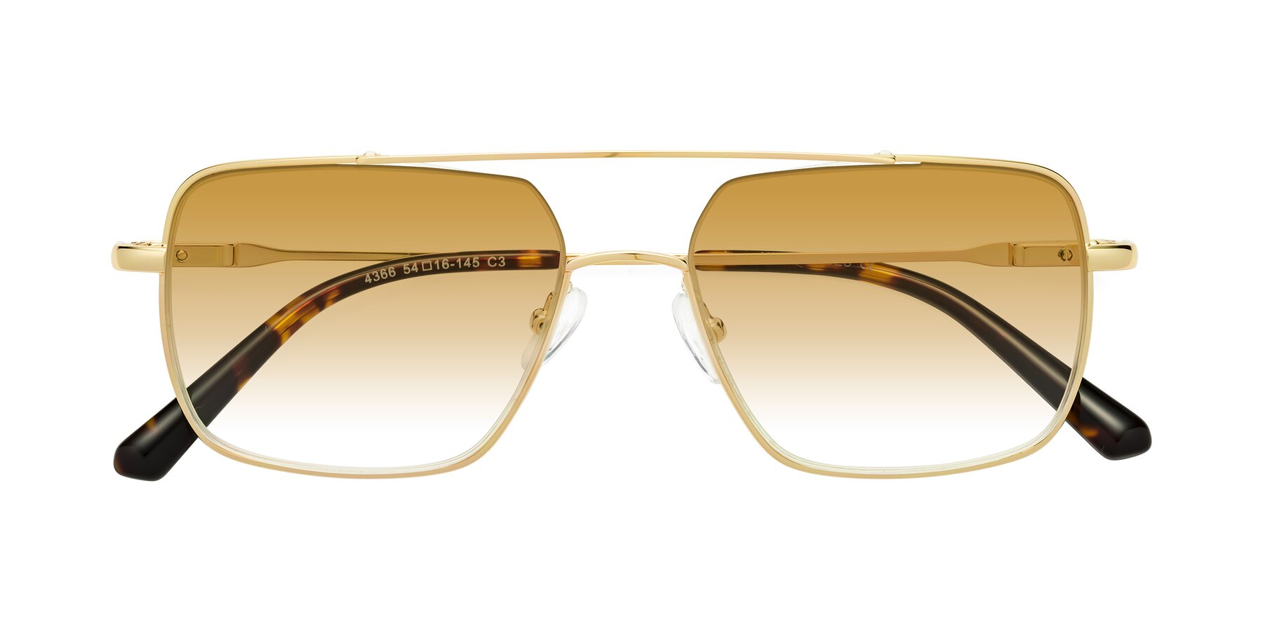 Folded Front of Jever in Gold with Champagne Gradient Lenses