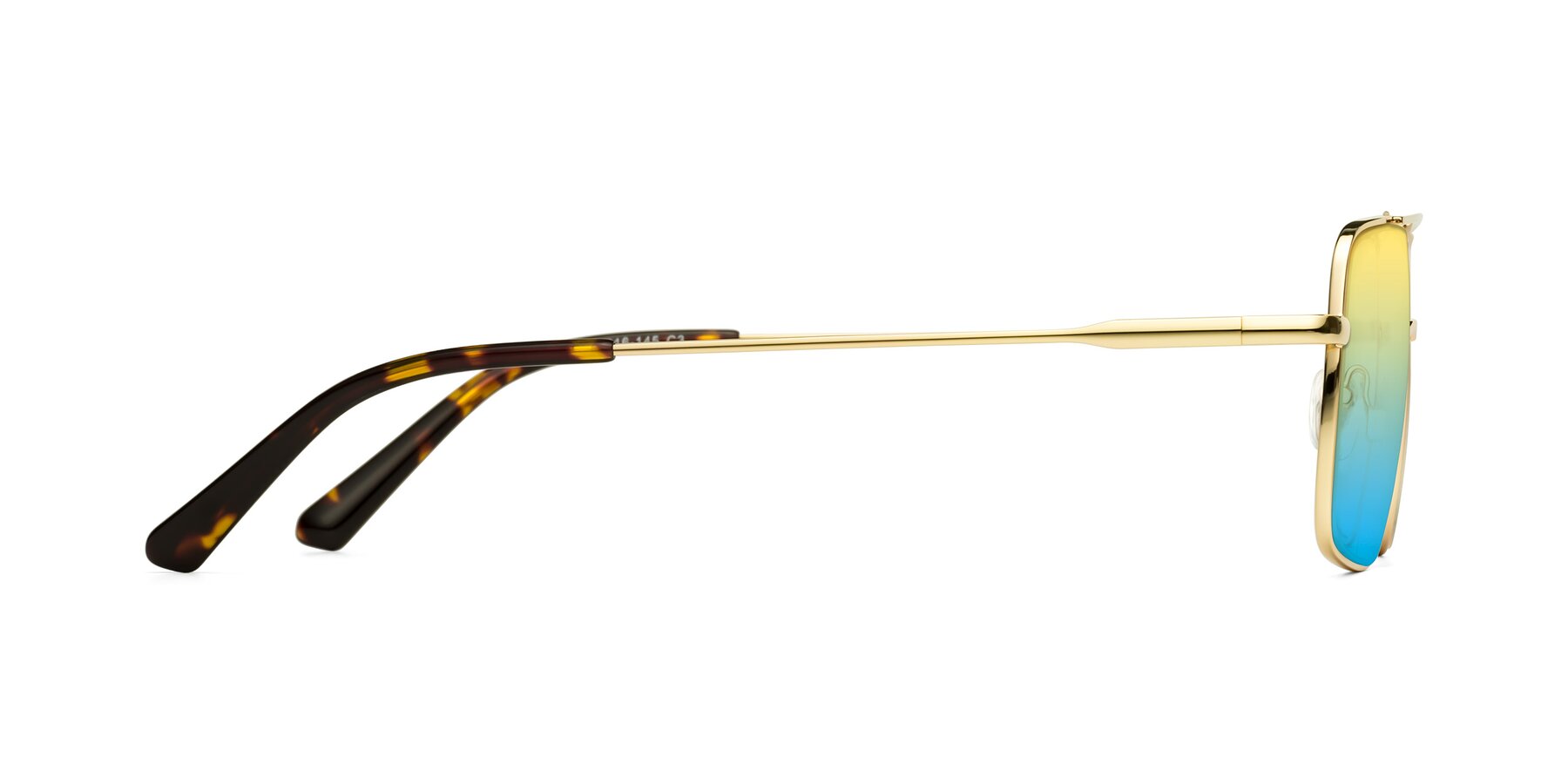 Side of Jever in Gold with Yellow / Blue Gradient Lenses
