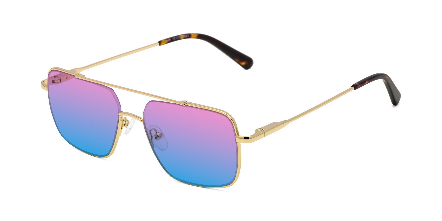 Angle of Jever in Gold with Pink / Blue Gradient Lenses