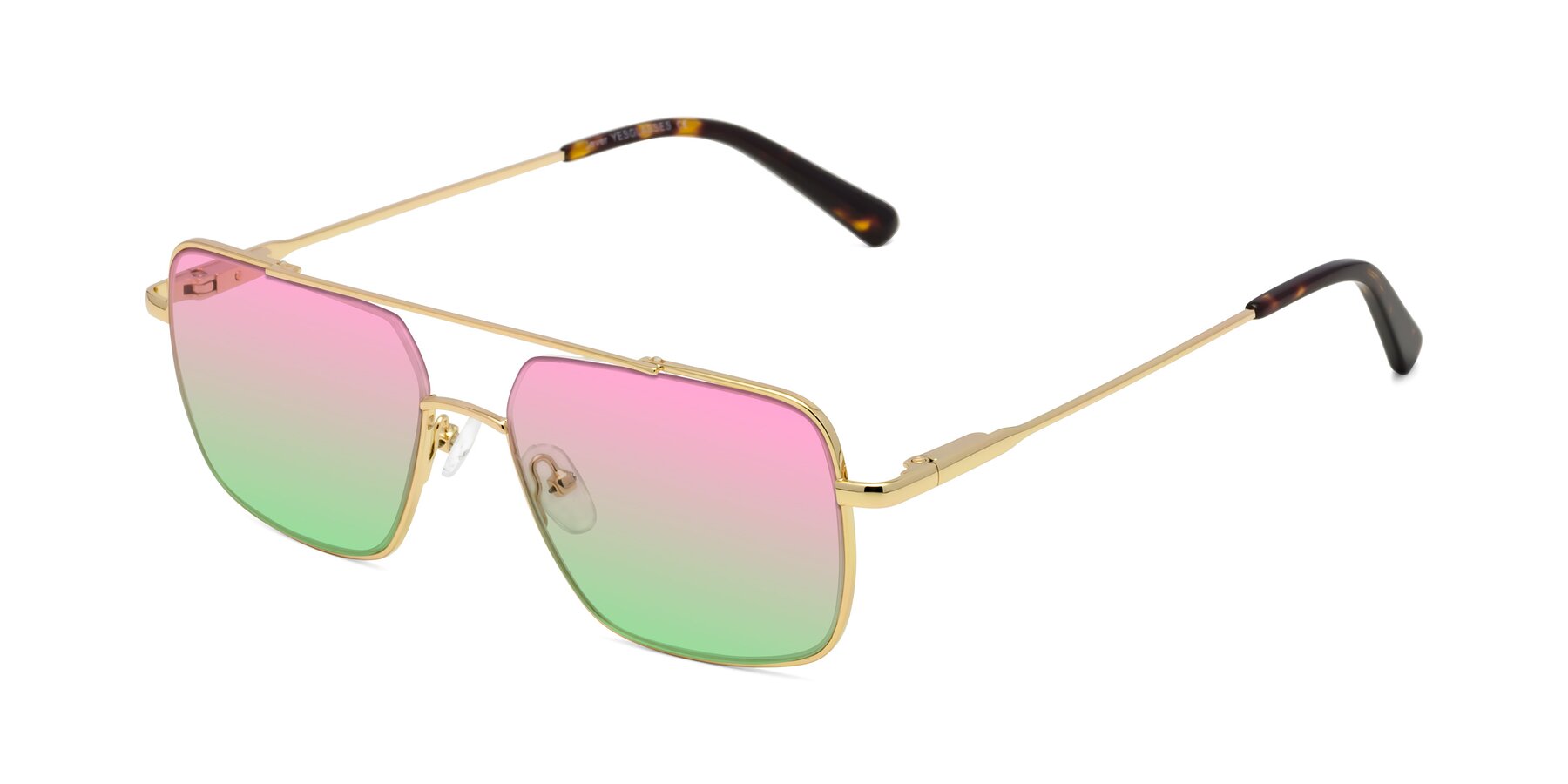 Angle of Jever in Gold with Pink / Green Gradient Lenses