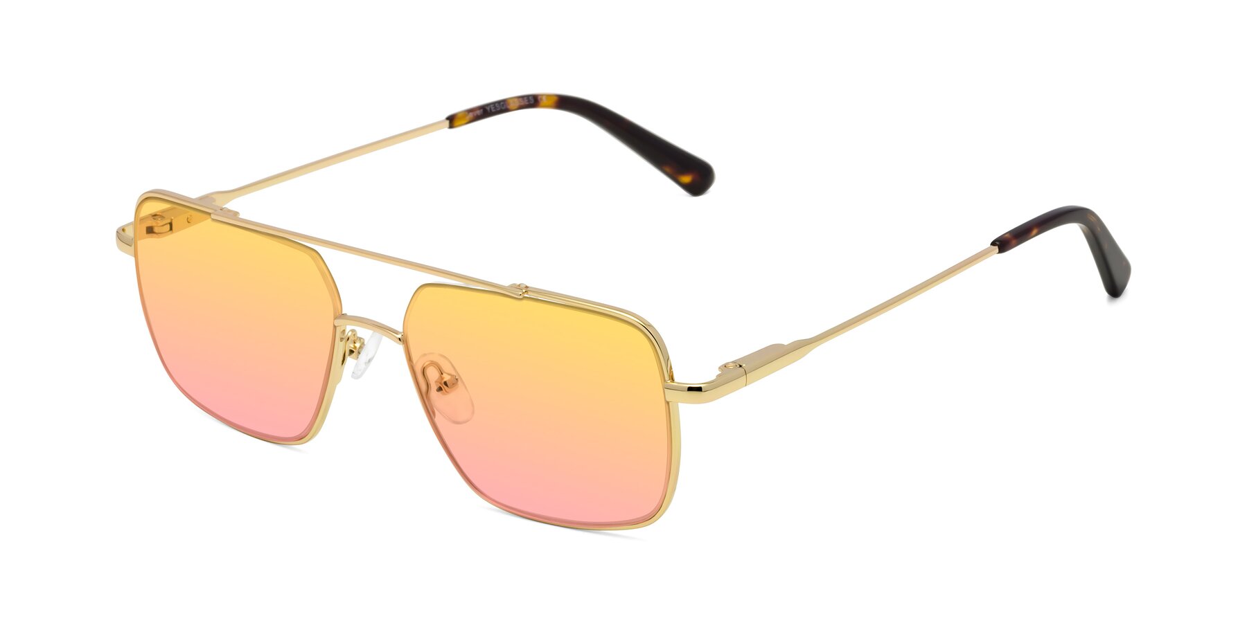 Angle of Jever in Gold with Yellow / Pink Gradient Lenses